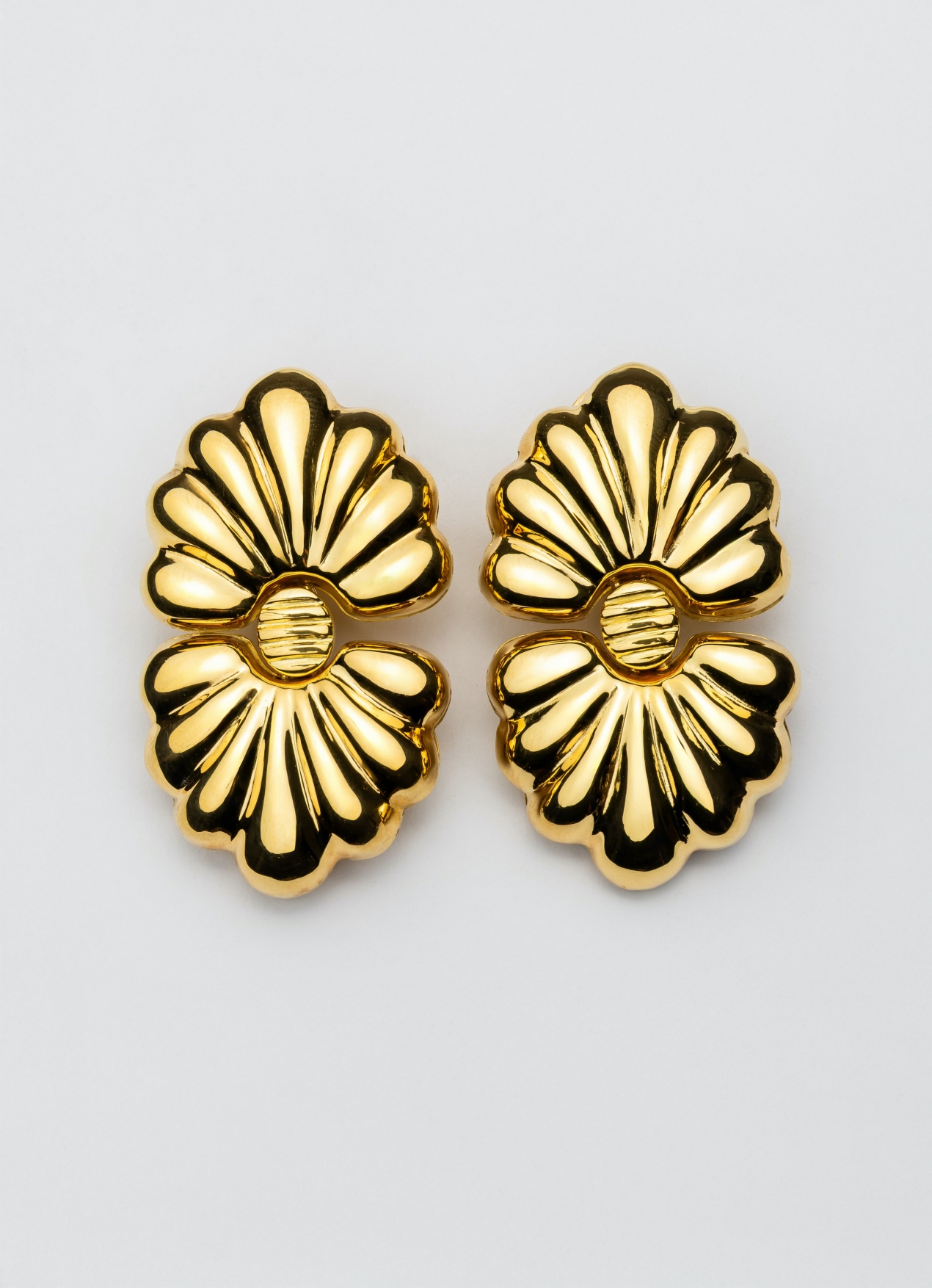 18k gold XL flower earrings
